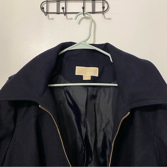 Michael Kors Hooded Navy‎ Blue Wool Coat 1X - Picture 5 of 9